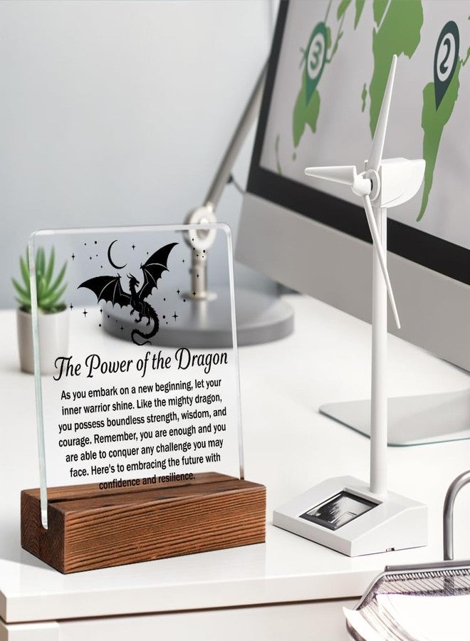TOUNER The Power of The Dragon Acrylic Office Decor Sign, Encouragement Strength Gifts for Women, Retirement Promotion Gifts for Men Women Colleague Leader, Graduation Present for Daughter Son - Image 5